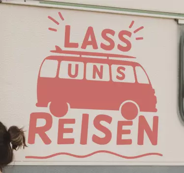 Surfer wohnwagen text wandtattoo - TenStickers