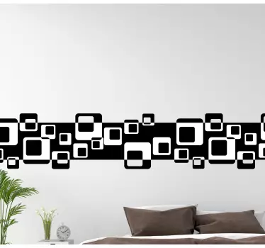 Tapetenbordüre Schwarze und weiße quadrate - TenStickers