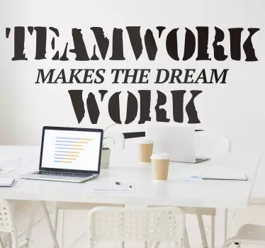 Teamwork Dreamwork Büro Wandaufkleber - TenStickers