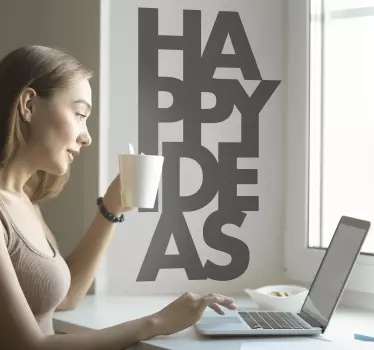 Wandtattoo für Zuhause Happy Ideas Ideen Glück - TenStickers