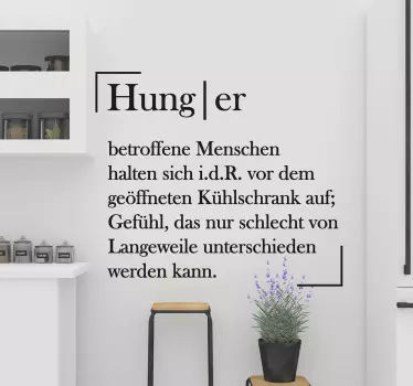 Wandtattoo für Zuhause Hunger Küche - TenStickers