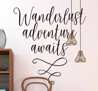 Wandtattoo Jugendzimmer Wanderlust Adventure Awaits - TenStickers