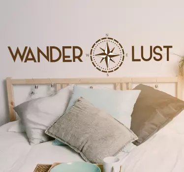 Wandtattoo Jugendzimmer Wanderlust Kompass - TenStickers