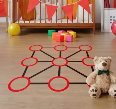 Tic Tac Toe Vinyl Aufkleber Boden - TenStickers