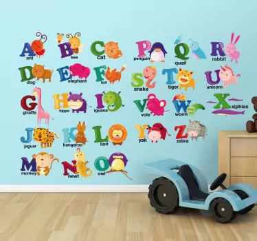 Tier Alphabet Englisch Aufkleber - TenStickers