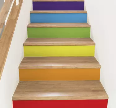 Treppen Sticker Regenbogenfarbenblöcke - TenStickers