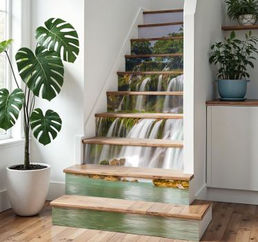 Treppenaufkleber natur wasserfall - TenStickers