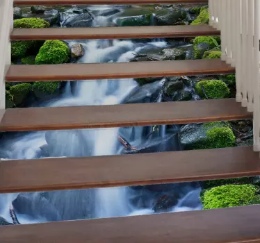 Treppenwasserfall-naturtreppenaufkleber - TenStickers