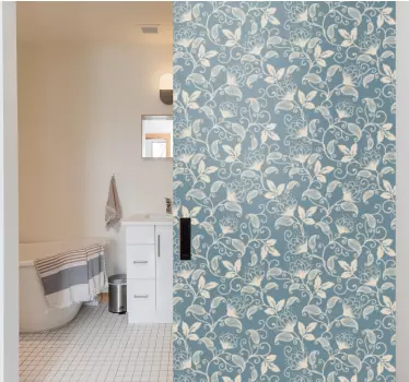 Türfolie Blaue und beige detailelemente Muster - TenStickers