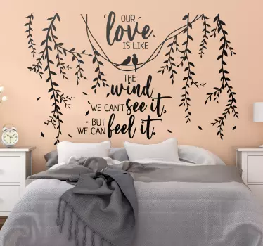 Unsere liebe ist wie ein windphrasenliebes-wandaufkleber - TenStickers