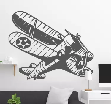 Vintage flugzeug wandaufkleber - TenStickers