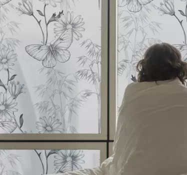 Vlinder glas Aufkleberativer Wandtattoo Fenster - TenStickers