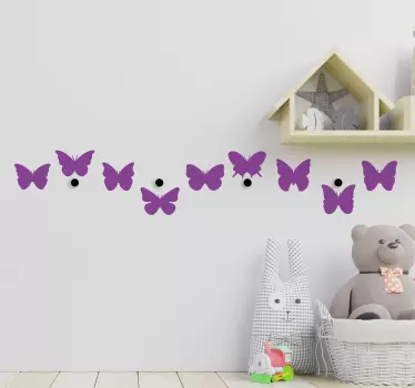 Wandaufkleber Garderobe Schmetterlinge - TenStickers