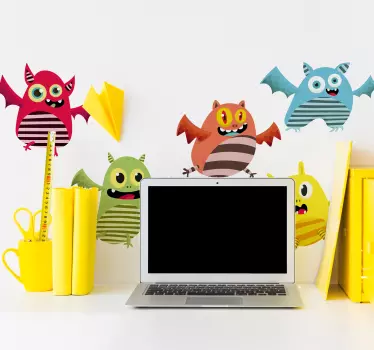 Wandaufkleber Monster Fliegende Monster - TenStickers