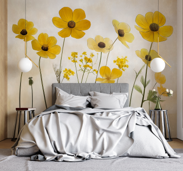 Wandtattoo Schlafzimmer zarte Heleniumblüten - TenStickers
