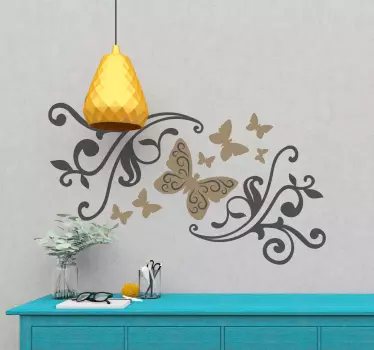 Wandaufkleber Schmetterling Verzierung mit schmetterling - TenStickers