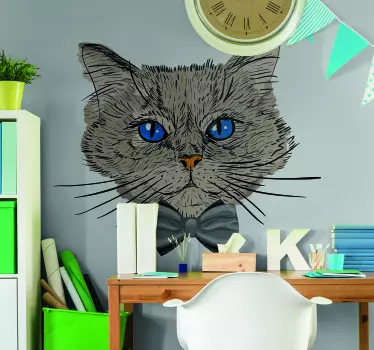 Wandaufkleber Süße und realistische Katze - TenStickers