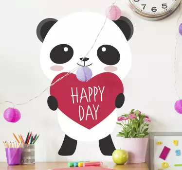 Wandaufkleber Zeichnung Anime panda für einen schönen tag - TenStickers