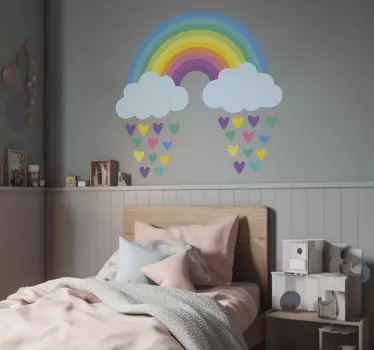 Wandaufkleber Zeichnung Lustiger bunter regenbogen - TenStickers