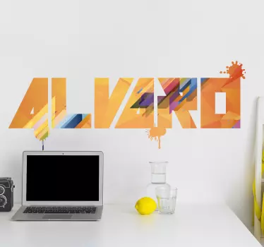 Wandspruch buntes namenschild personalisierbar - TenStickers