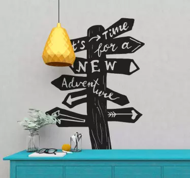 Wandspruch neues abenteuer schild - TenStickers