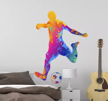 Bunter Fußballspieler Wandtattoo Jugendzimmer - TenStickers