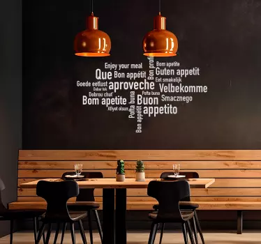 Wandtattoo genießen Sie Ihr Mahl in Sprachen. - TenStickers