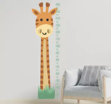Wandsticker Messlatte Giraffe mit wachstumsmesser - TenStickers