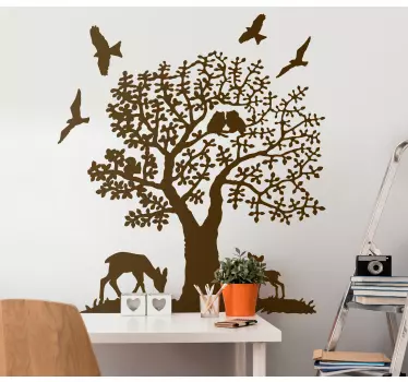 Wandstickers Kinderzimmer Baum mit Tier - TenStickers