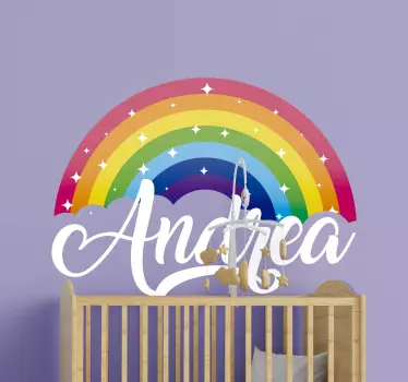 Wandstickers Kinderzimmer Personalisierter funkelnder regenbogen - TenStickers