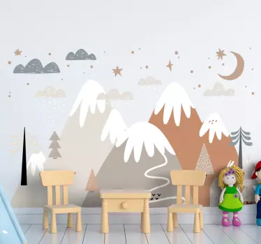 Wandstickers Kinderzimmer Skandinavische berge alika - TenStickers