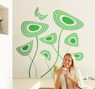 Wandtattoo abstrakte Blumen - TenStickers