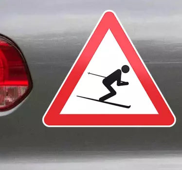Wandtattoo Achtung Ski - TenStickers
