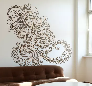 Wandtattoo asiatisches Blumenmuster Ornament - TenStickers