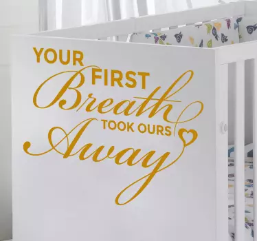 Möbelsticker Babyzimmer liebevolles Zitat - TenStickers
