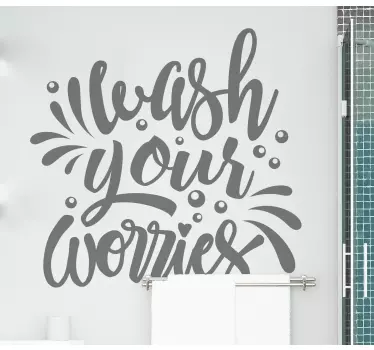 Wandtattoo Bad Wasche deinen sorgentext - TenStickers
