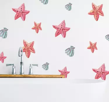 Wandtattoo für Zuhause Seesterne Muscheln - TenStickers