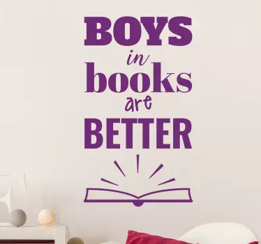Wandtattoo Boy in Books - TenStickers