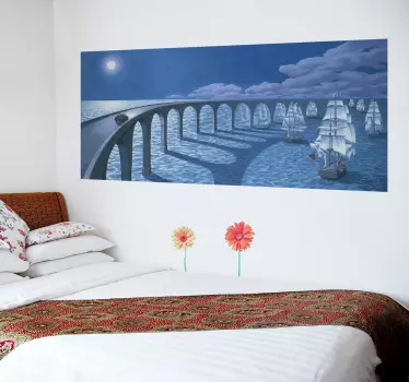 Wandtattoo Brücke im Wasser - TenStickers