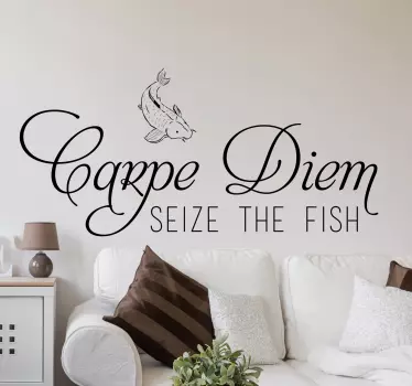 Wandtattoo Carpe Diem Seize the Fish - TenStickers