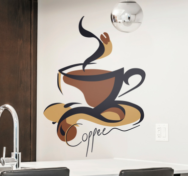 Heiße Kaffeetasse Wandtattoo Küche - TenStickers