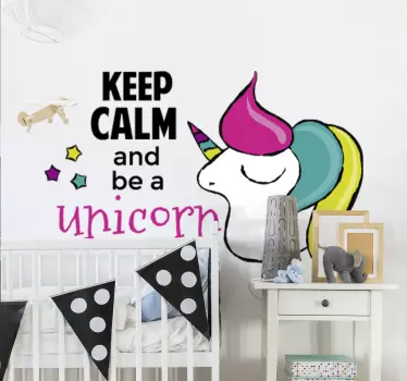 Wandtattoo Einhorn Keep Calm - TenStickers