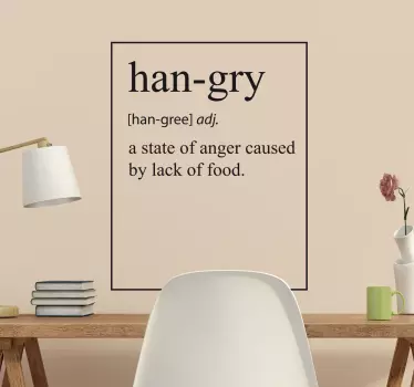 Wandtattoo englisch hangry - TenStickers