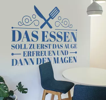 Aufkleber Esszimmer Essen soll zuerst das Auge erfreuen - TenStickers