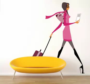 Wandtattoo Fashion-Girl auf Reisen - TenStickers