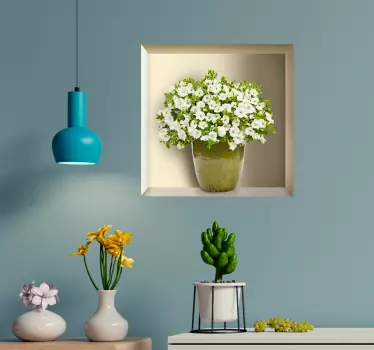 Aufkleber Wohnzimmer 3D Topfpflanze - TenStickers