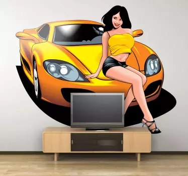 Wandtattoo Frau auf Auto - TenStickers