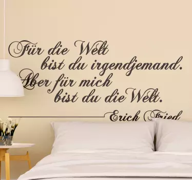 Du bist meine Welt Wandtattoo Sprüche - TenStickers