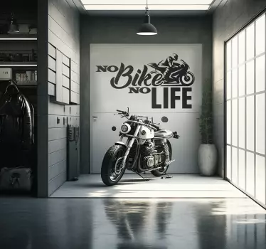 Aufkleber Garage kein Fahrrad, kein Leben. - TenStickers