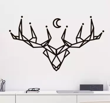 Wandtattoo geometrischer Hirschkopf - TenStickers